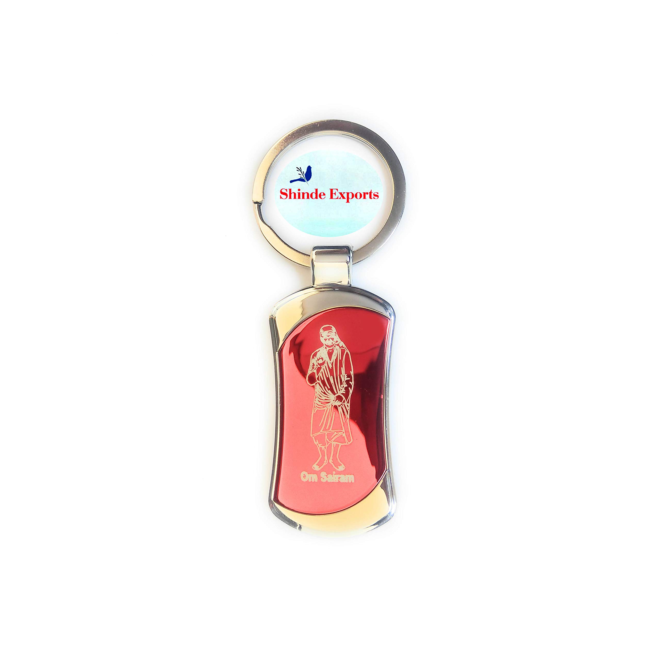 SHINDE EXPORTS Shirdi Sai Baba Stainless Steel Key Chains for car, Home and Bike (red 4)-picture-13