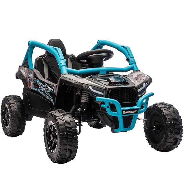 AIYAPLAY Coche Eléctrico para Niños UTV 12V Kawasaki Teryx KRX 1000 Azul