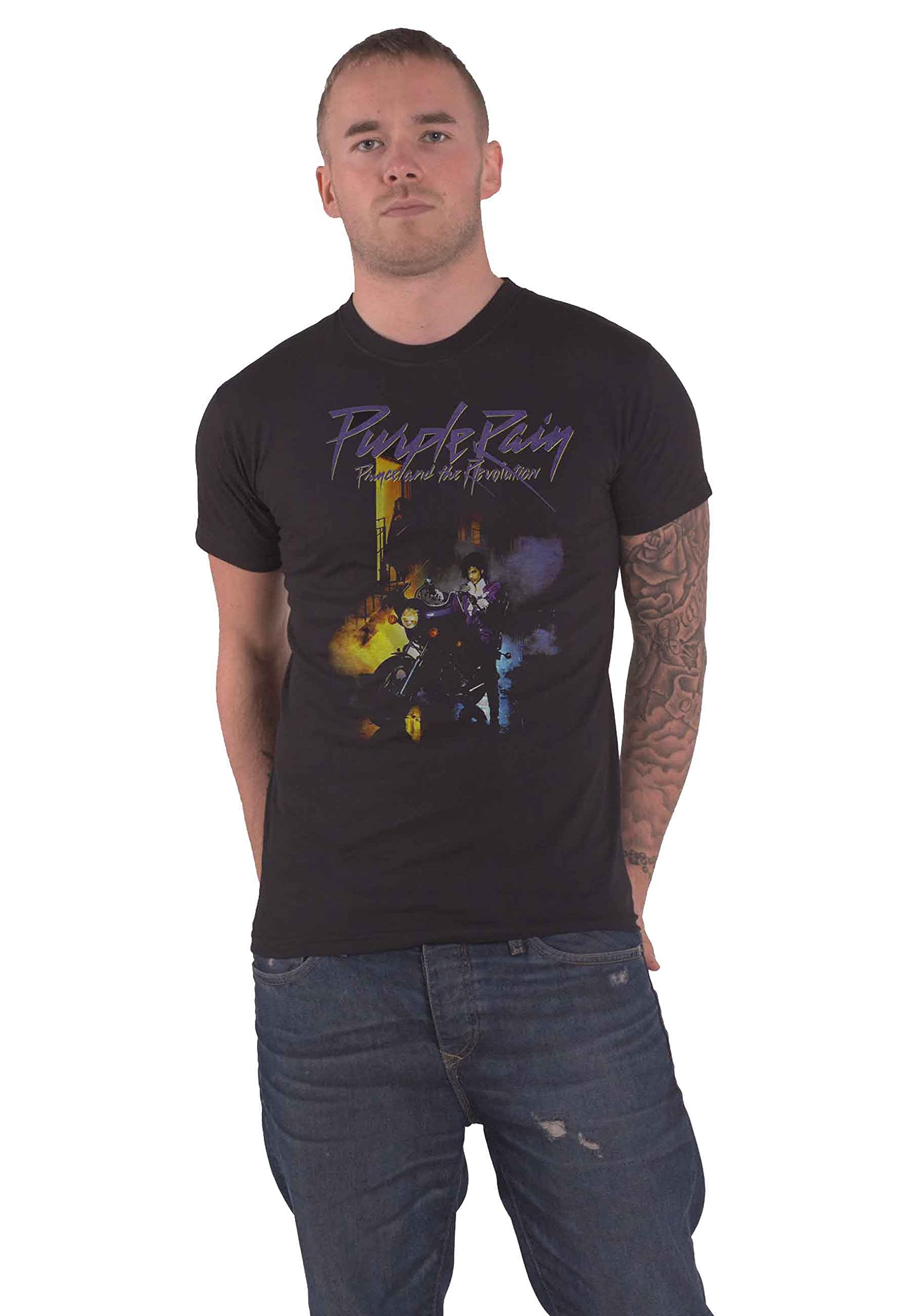 Prince T Shirt Purple Rain and the Revolution Official Mens Black XXL