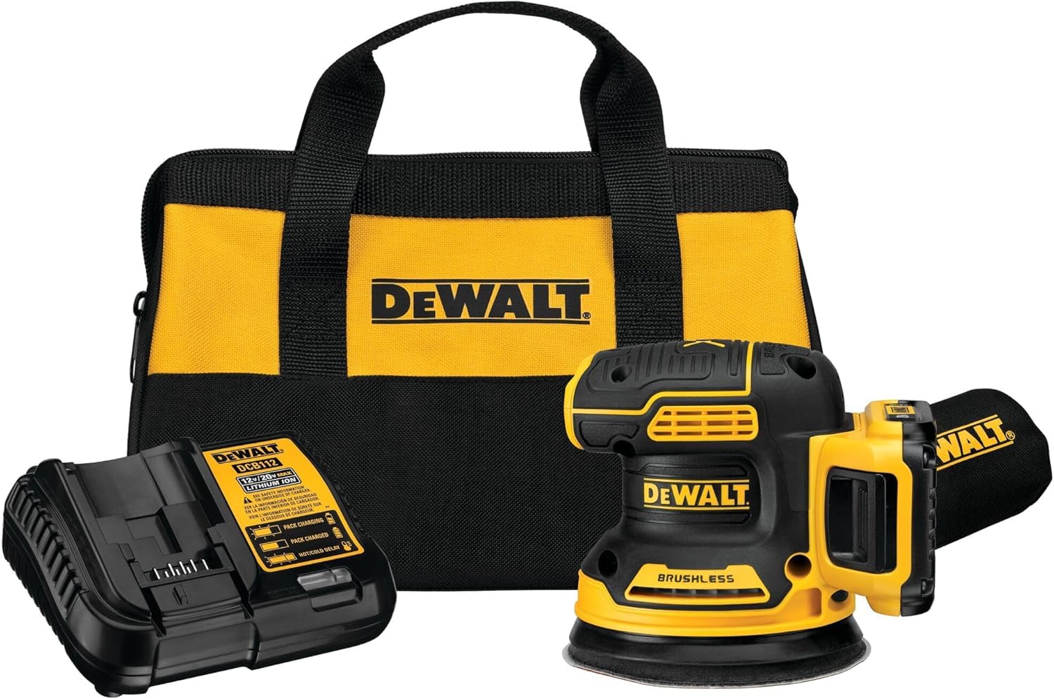 DEWALT 20V MAX Orbital Sander Cordless 5-Inch Sander Tool 2.Ah 8000-12000 OPM Variable Speed Dial Storage Bag Battery and Charger Included DCW210D1 product thumbnail 2