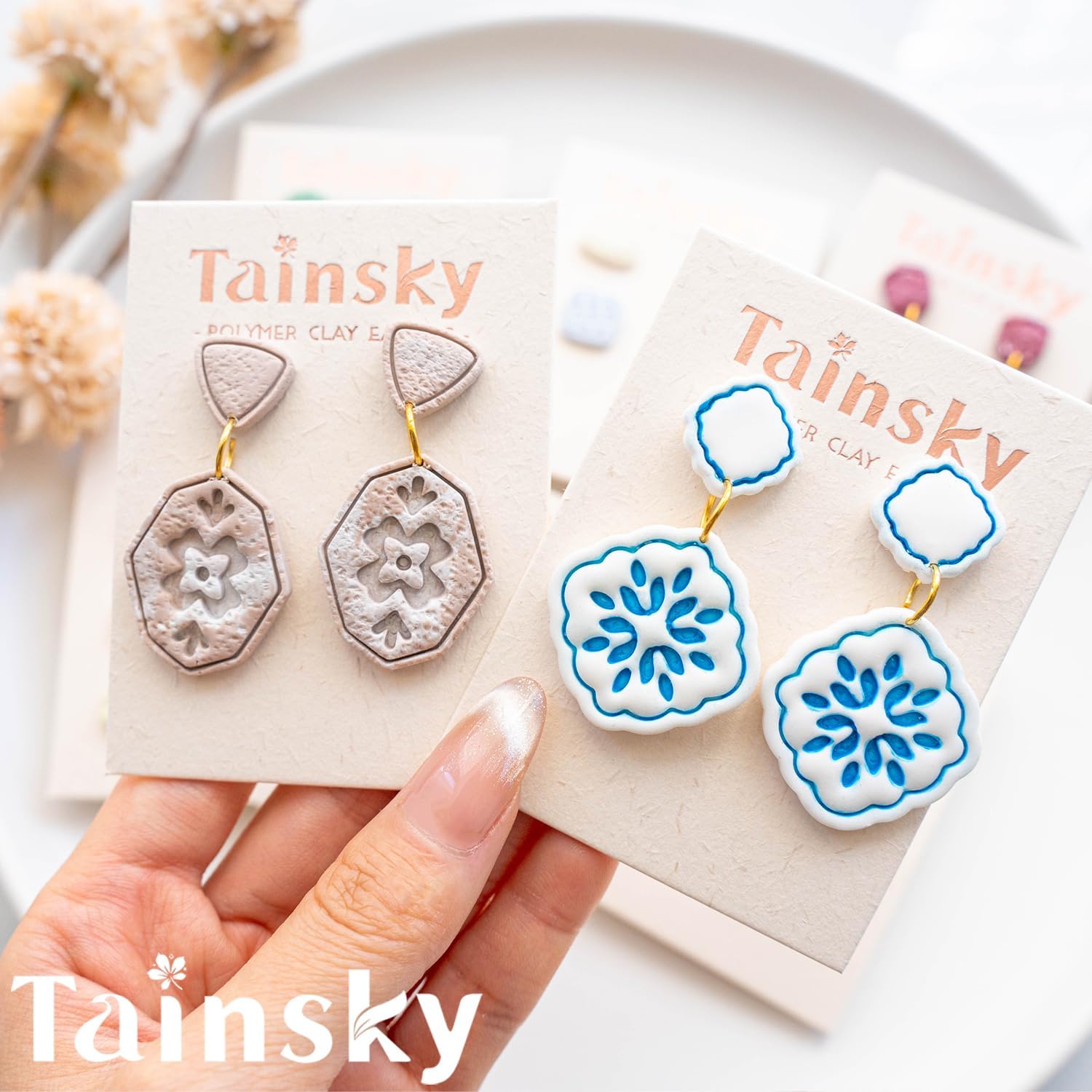 TAINSKY Organic Shape Clay Earring Cutters, 14 Pcs Boho Polymer Clay Cutters - Image 7