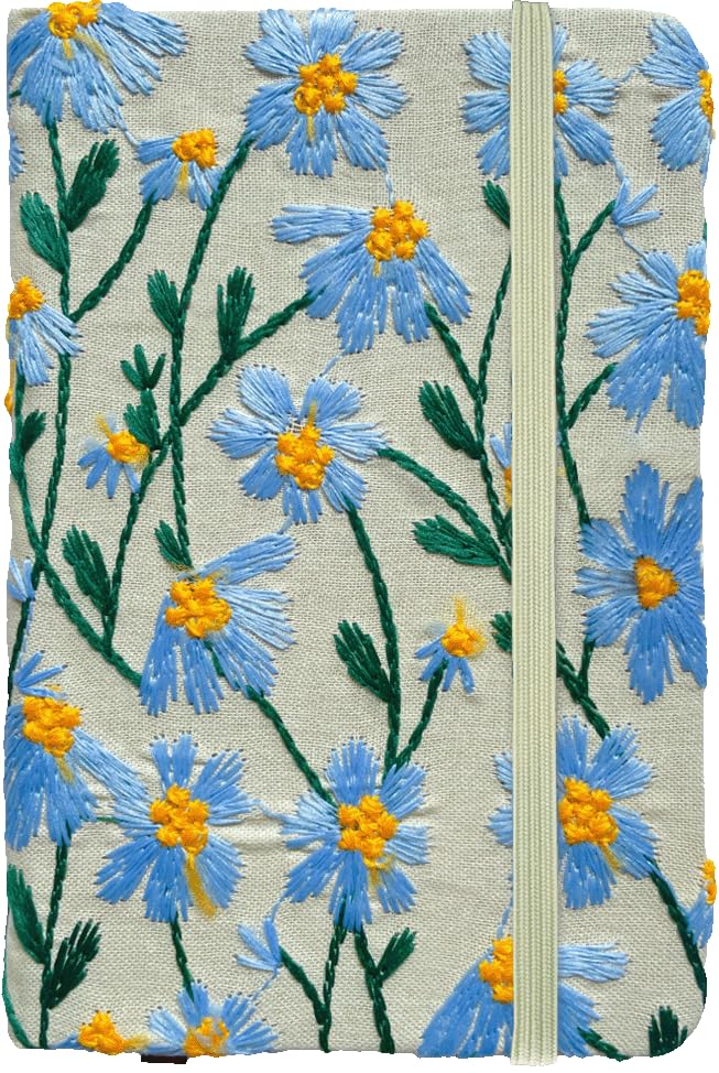ipoul Pocket Notebook, Small Sketchbook, A6 Journal, 4x6, Daisy Gifts for Women, Floral Notebook, Embroidery Journal, Blank Paper, Hardcover, Lay Flat