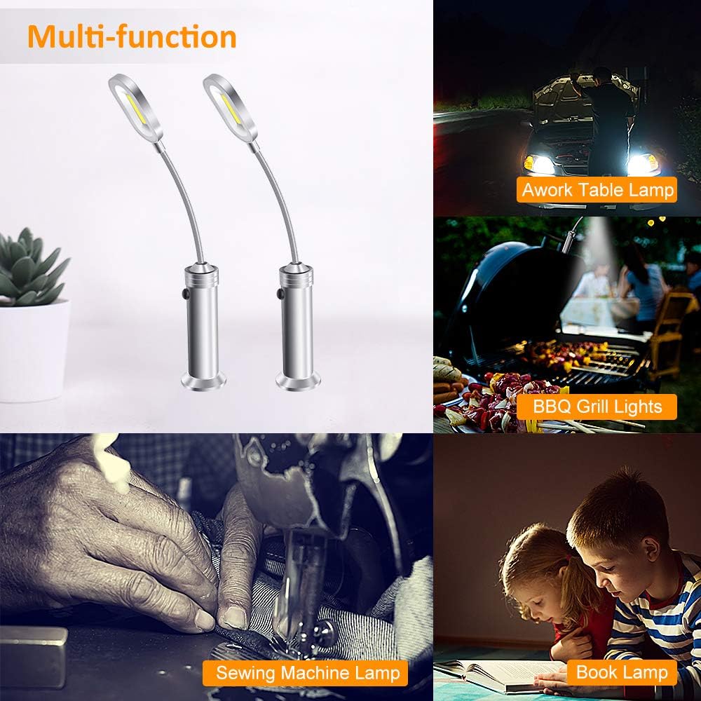 BALGLO LED Grill Light Magnetic Base Super-Bright with 360-Degree Flexible Gooseneck For Outdoor BBQ Grill, 2 Pack : Patio, Lawn & Garden