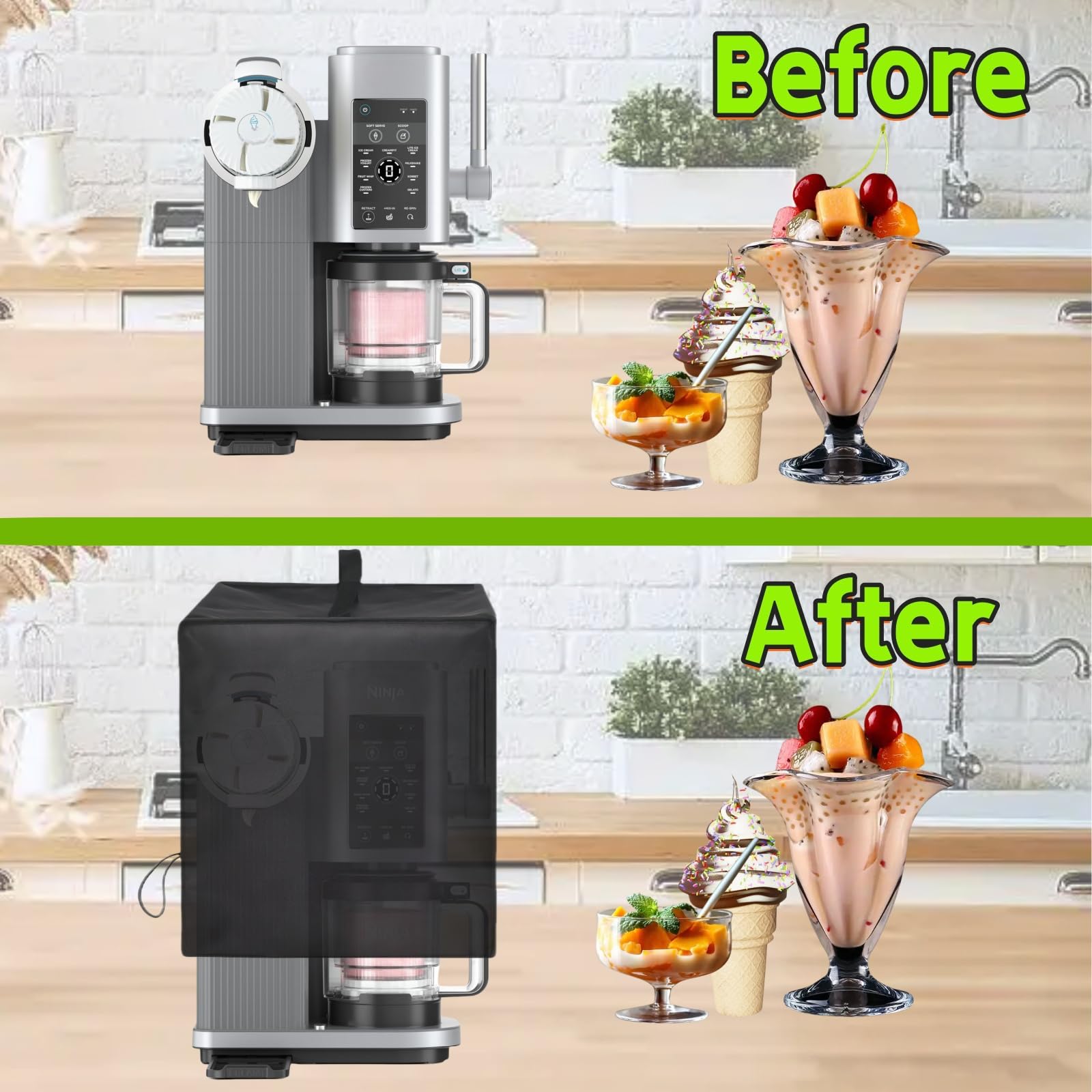 Ice Cream Machine Dust Cover for Ninja Swirl by CREAMi Ice Cream and Soft Serve Maker,Waterproof and Dustproof Nylon Protective Compatible with Ninja NC701 Ice Cream Maker