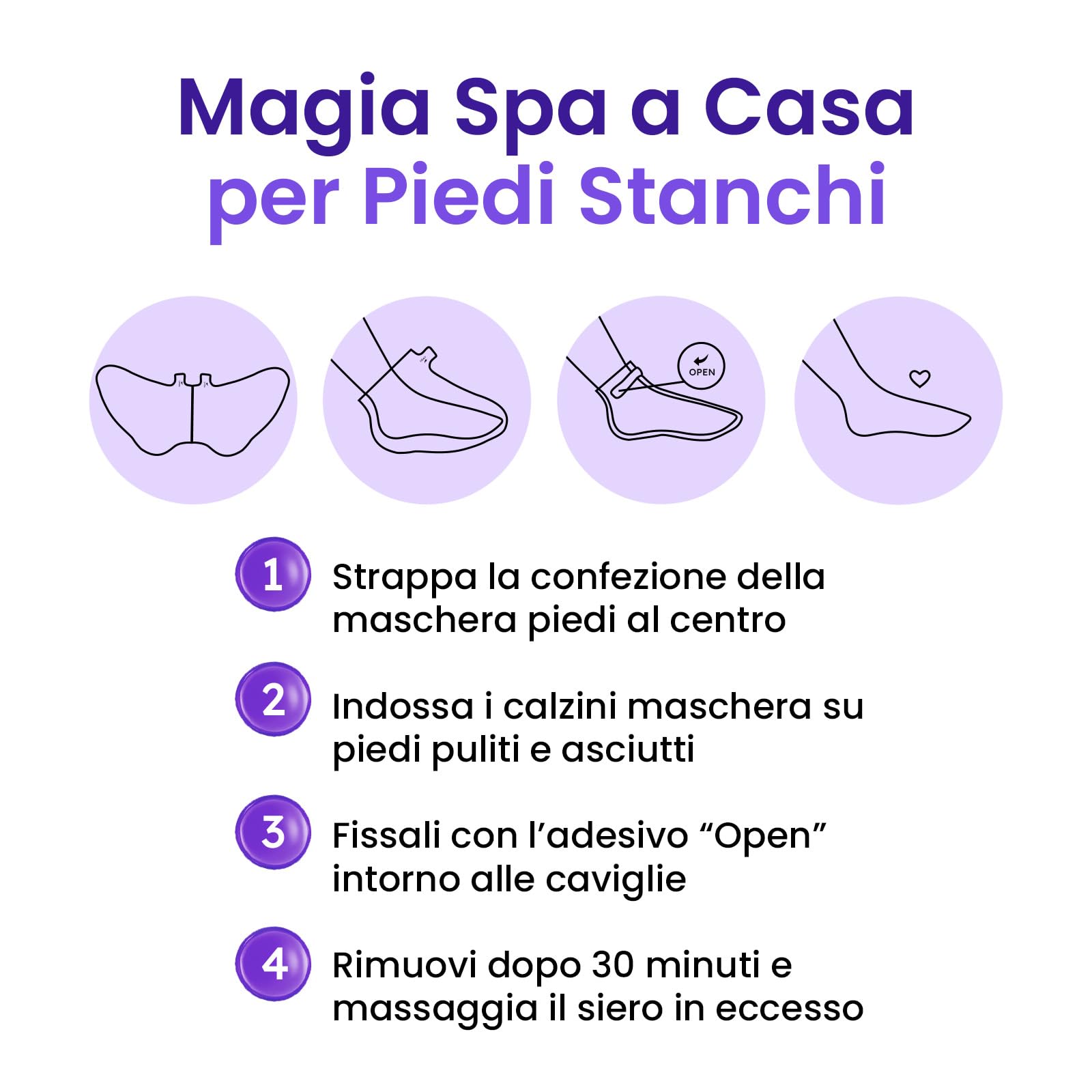6 Paia Maschera Piedi Idratante con Estratto di Lavanda, Cura per Talloni Screpolati con Burro di Karité, Olio di Jojoba e Vitamina E, Maschera per Piedi Secchi e Screpolati