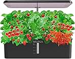 Hydroponics Growing System Herb Garden - MUFGA 18 Pods Indoor Gardening System with LED Grow Light, Plants Germination Kit(No Seeds) with Pump System, Adjustable Height Up to 17.7