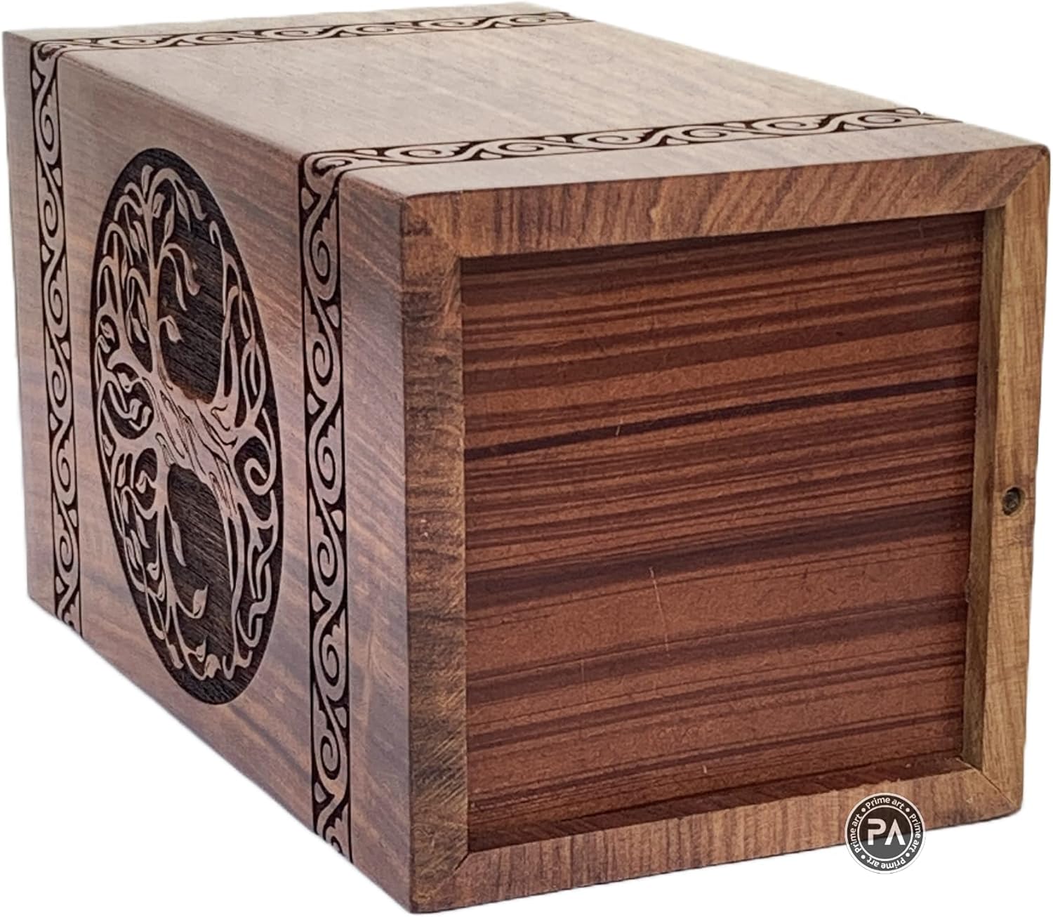 Wooden Urns For Ashes Adult Male Cremation Urns Adult Ashes Tree of Life Urns For Ashes Funeral Urns Wooden Pet urns Heart Urn Box ((X-Large - 14"Hx7.5"W (640 Cu/In), Rosewood Natural)