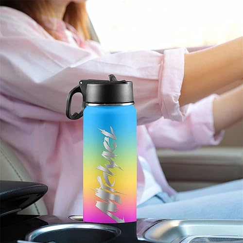 Miniatura 7 de Botella de agua personalizada para niños de regreso a la escuela, botella de agua deportiva personalizada con nombre, botella de acero inoxidable