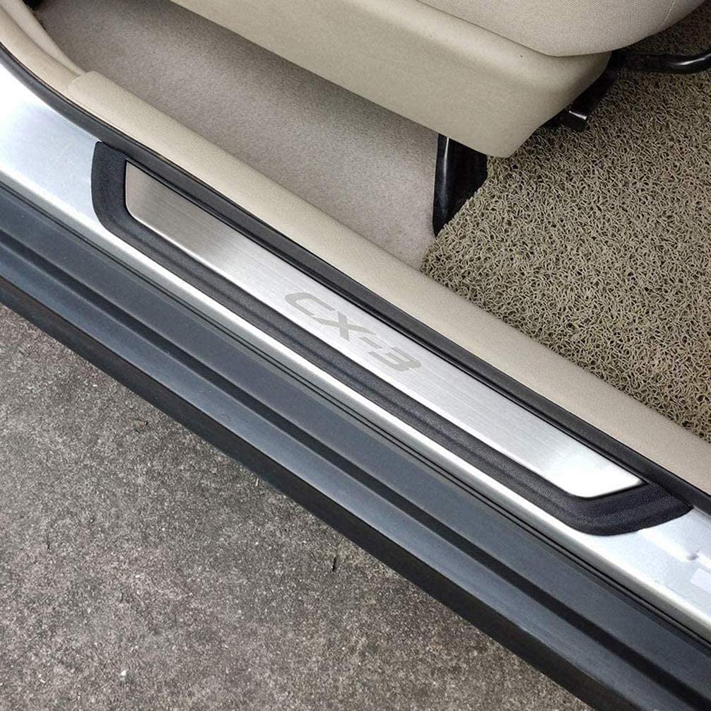 4 Adesivi Battitacco Per Mazda CX-30 - In Fibra Di Carbonio, Protezione Anti Graffi Per Portiere - Foto 2