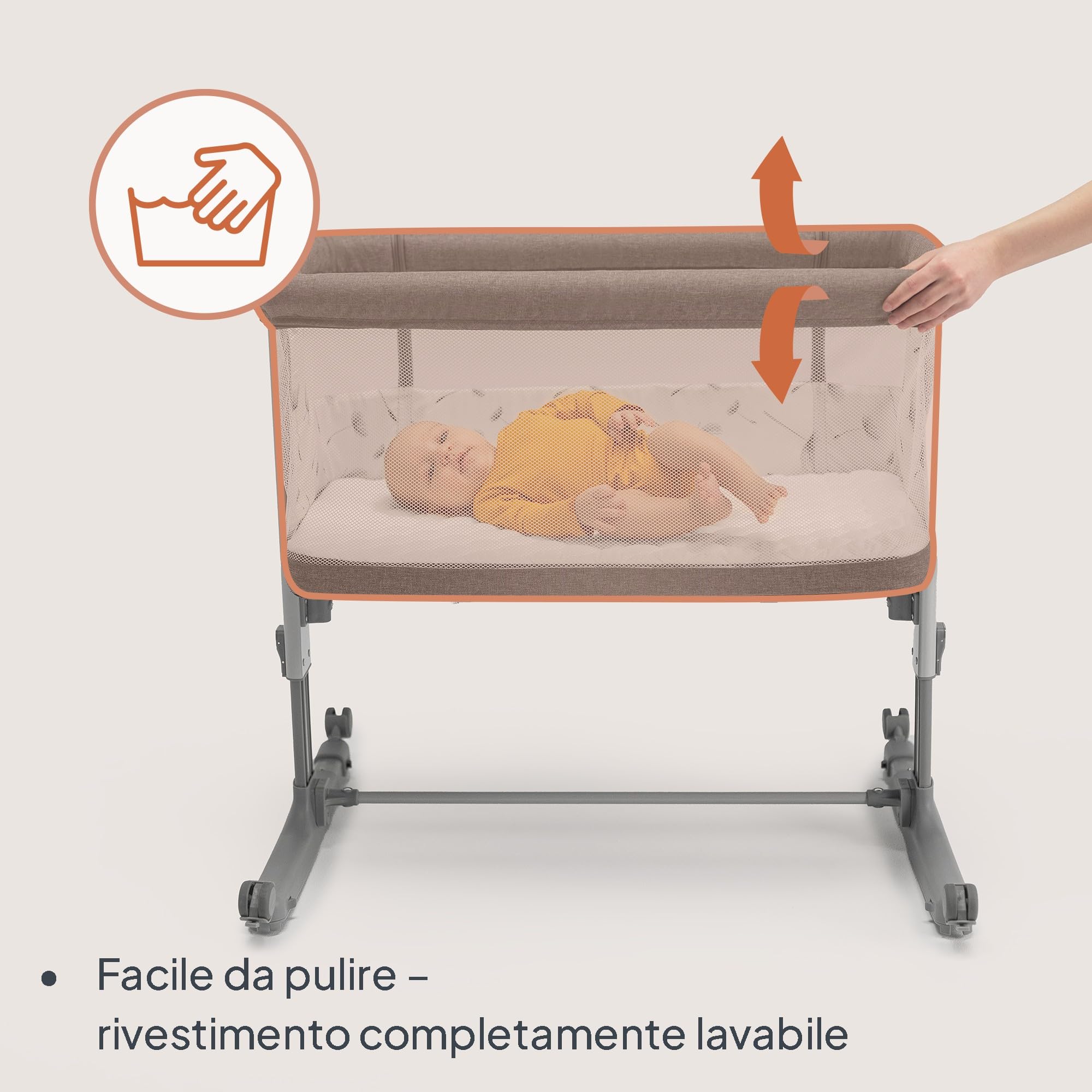 lionelo Aurora 3in1 Culla Co-sleeping Lettino da viaggio neonato 9kg Regolabile altezza inclinazione