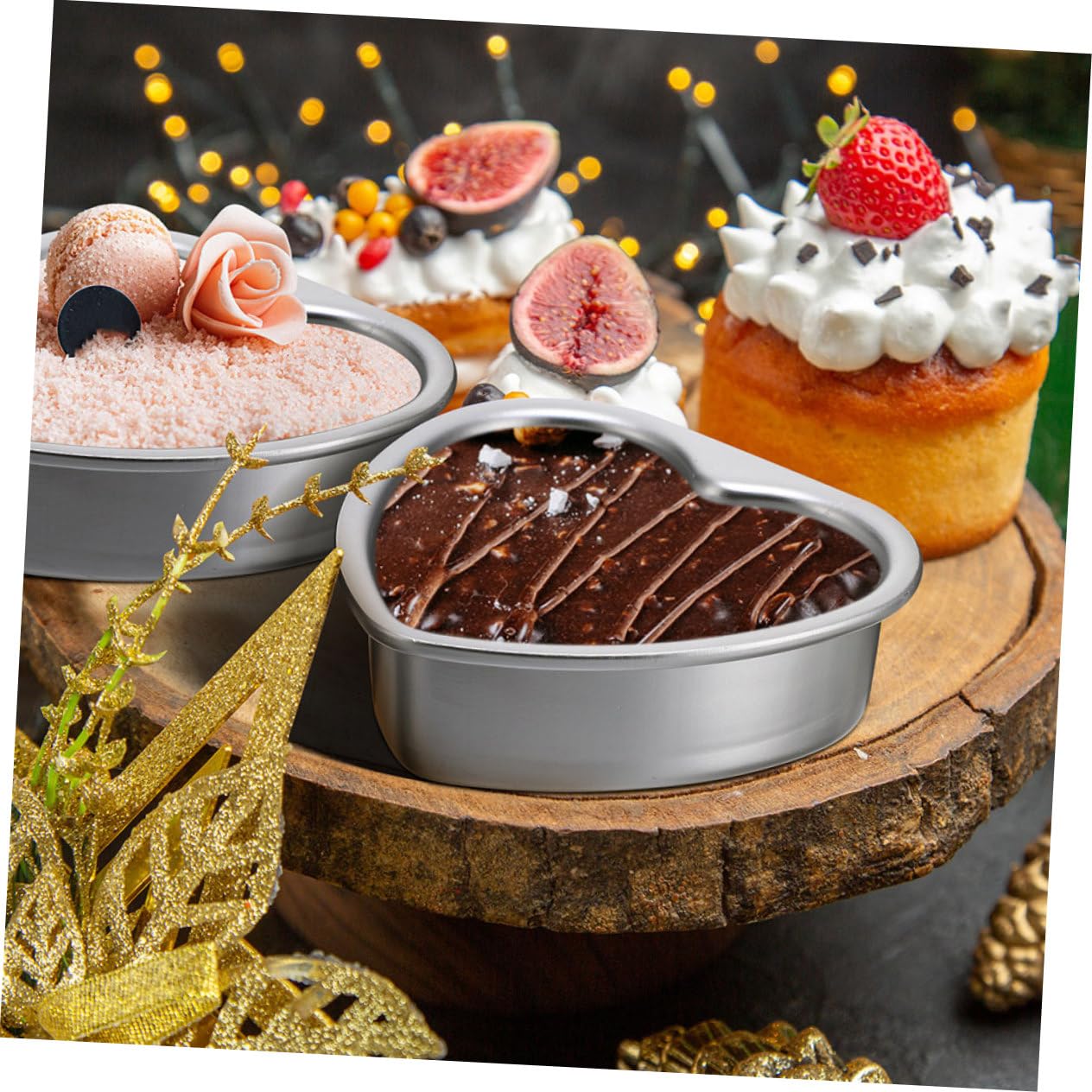 IMIKEYA 5 Pièces Moule À Gâteau En Forme De Coeur Moules À Pâtisserie Plats De Cuisson Pour Four Poêle À Griller Plat À Rôtir Moule À Gâteau Amovible Moule À Gâteau En Forme De Coeur