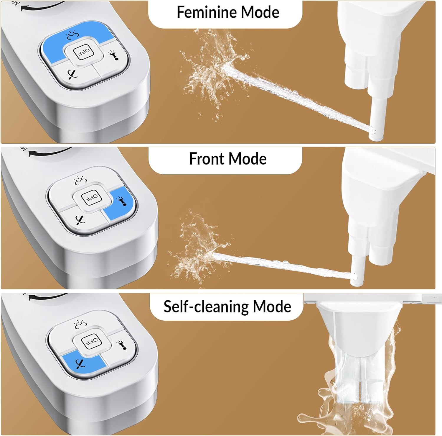 Bidet Toilet Seat Non-Electric,Fits Elongated Toilets - Soft Close Lid,Quick-Release for Easy Cleaning - Dual Nozzle System with Self Cleaning,Adjustable Water Pressure - Image 4