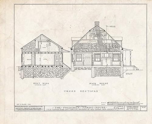 Historic Pictoric  Blueprint HABS NJ,2-TAPO,3- (Sheet 9 of 19) - Frederick Haring House, Old Tappan & DeWolfe Roads, Old Tappan, Bergen County, NJ