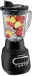 Hamilton Beach Liquidificador Wave Action 58175 para shakes e smoothies, lâminas de sabre de gelo de aço inoxidável, 800 watts, design silencioso, frasco de vidro de 1,134 g, preto