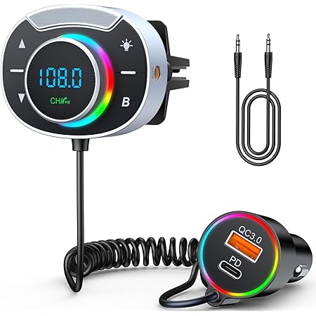 Rolgno Ricevitore Bluetooth 5.3 Per Auto - Trasmittente AUX Da 3,5 Mm - Doppia Connessione E Hi-Fi - Foto 5