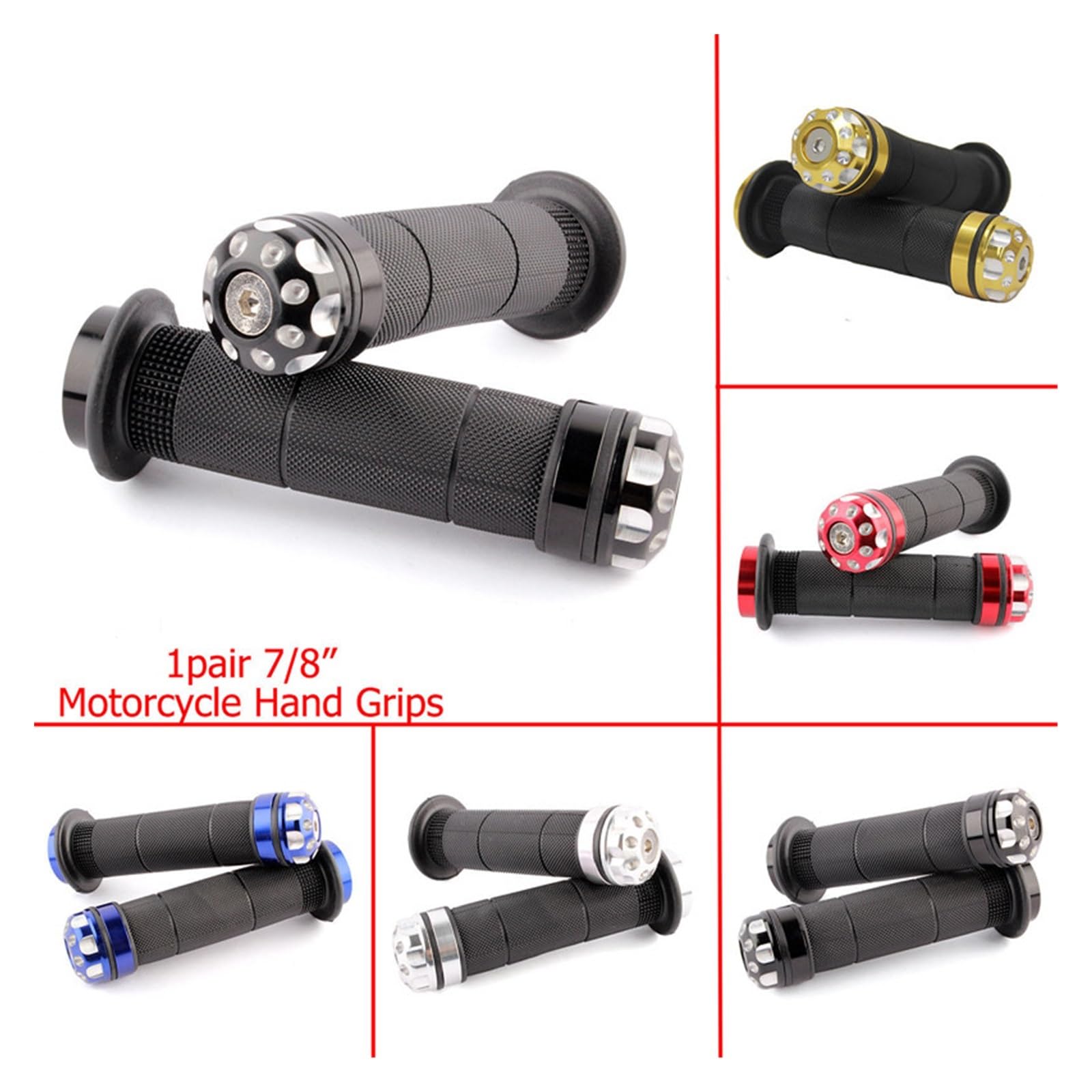 Motorradgriff 13 Mm 7/8 Zoll Motorrad Dirt Bike Gummigriff Grip Pedal Biker Scooter Lenkergriffe Modifizierter Allzweck