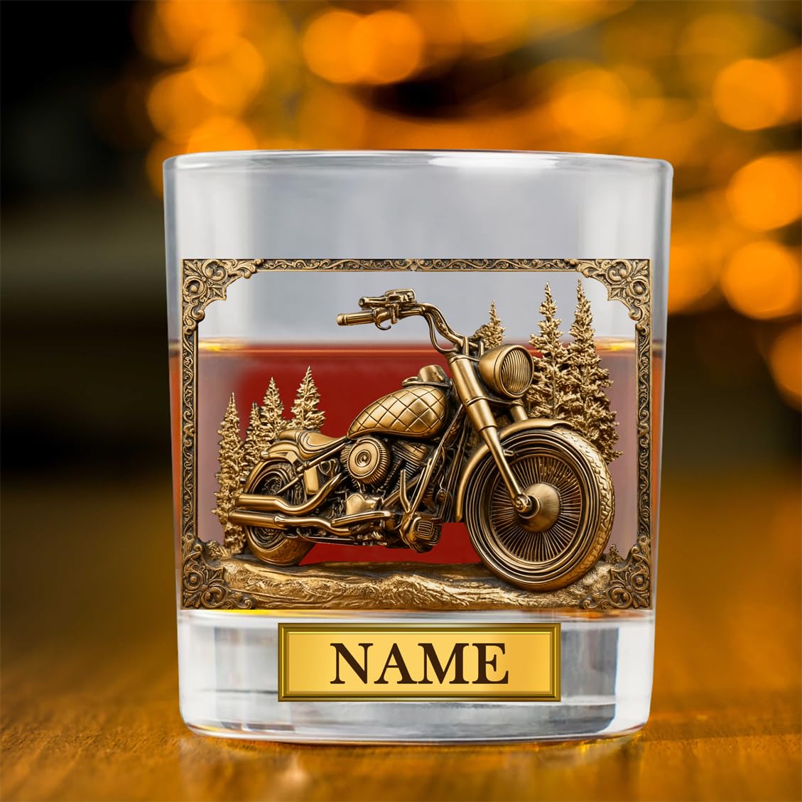Verre à whisky personnalisé en cristal haut de gamme gravure lunettes motocross