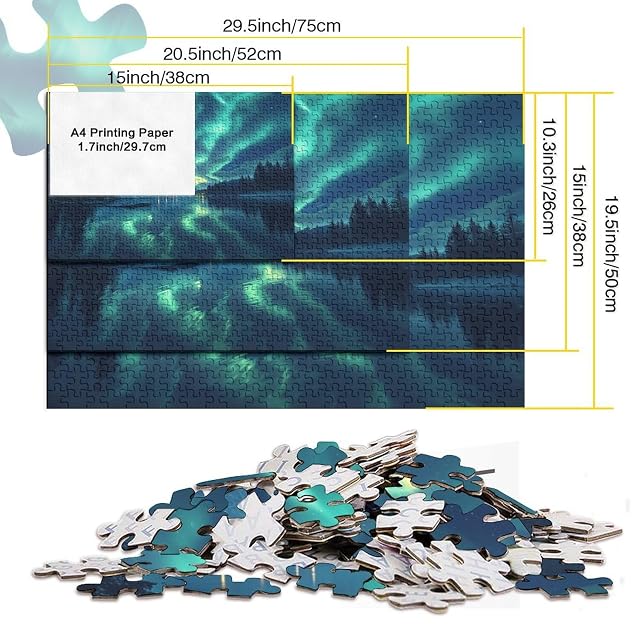 Foto 5 de 7 de Aurora Boreal Puzzle 1000 Piezas, Rompecabezas para Adultos, Rompecabezas Imposable