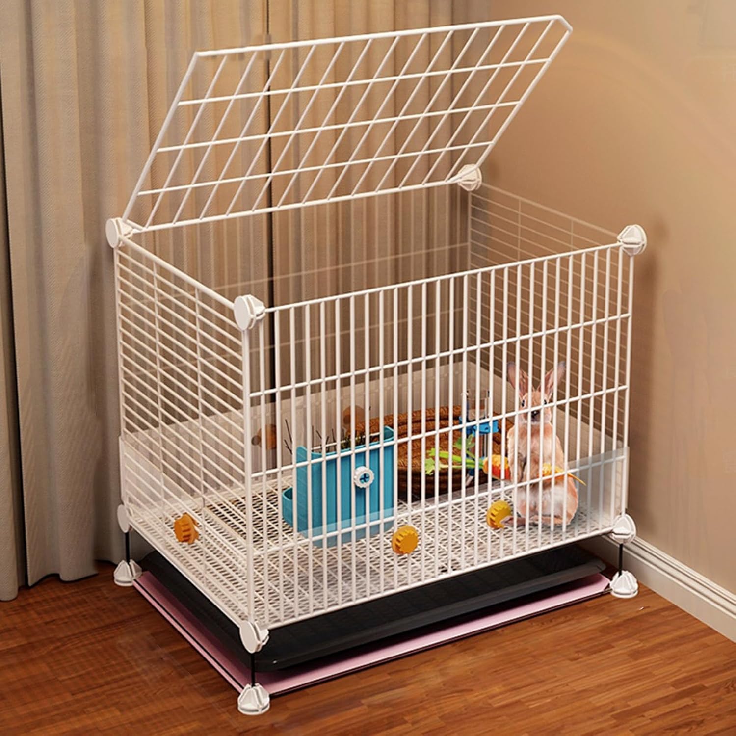 Rabbit Hutch, Small Animal Cage for Indoor Outdoor Use, Bunny Hutch
