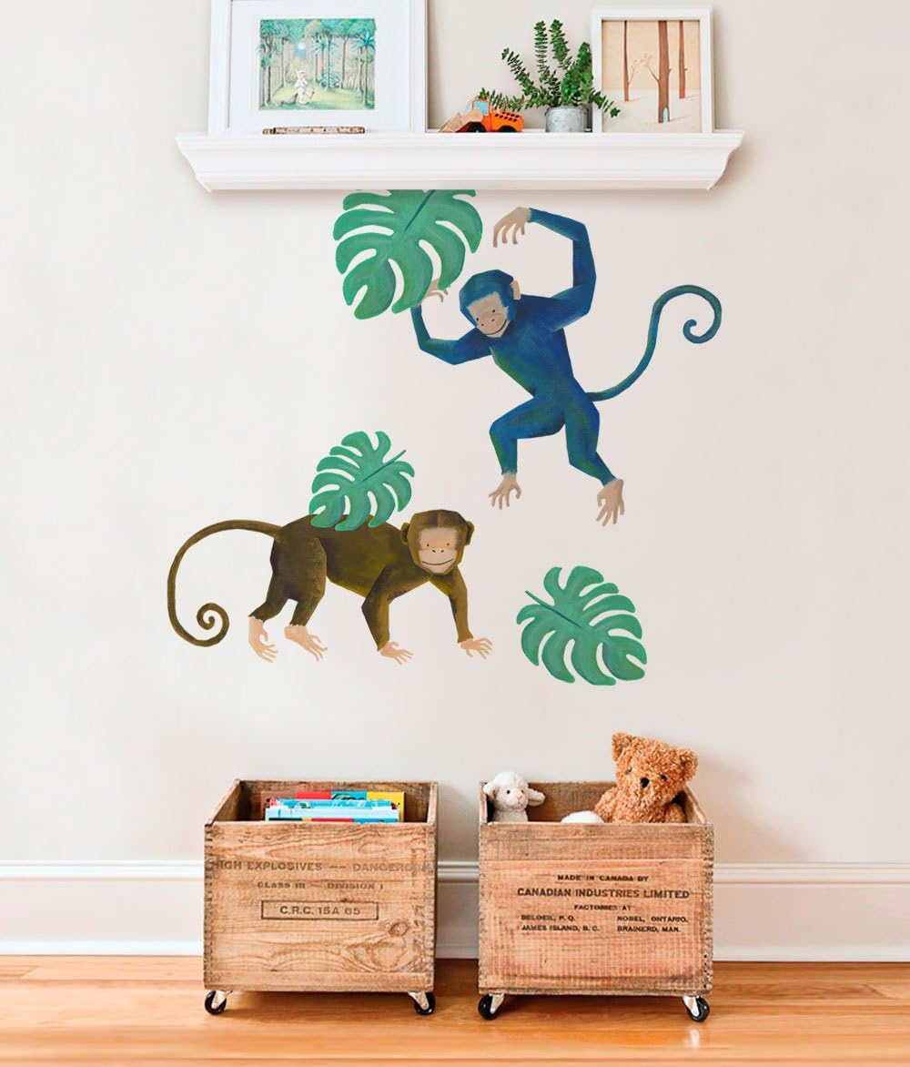 Wild Animals, Tropical Leaves Wall Sticker - Tiger - by Simple Shapes