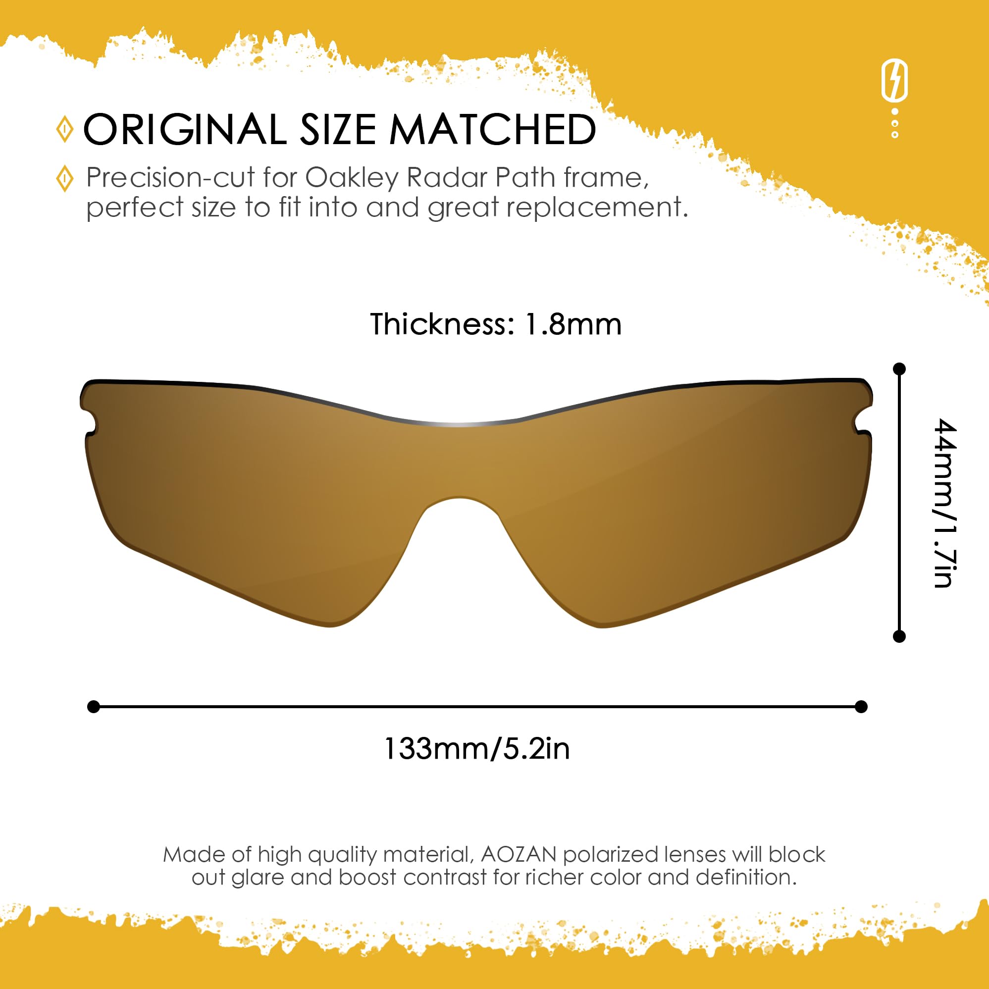Lentes de repuesto ANSI Z87.1 para gafas de sol Oakley Radar Path