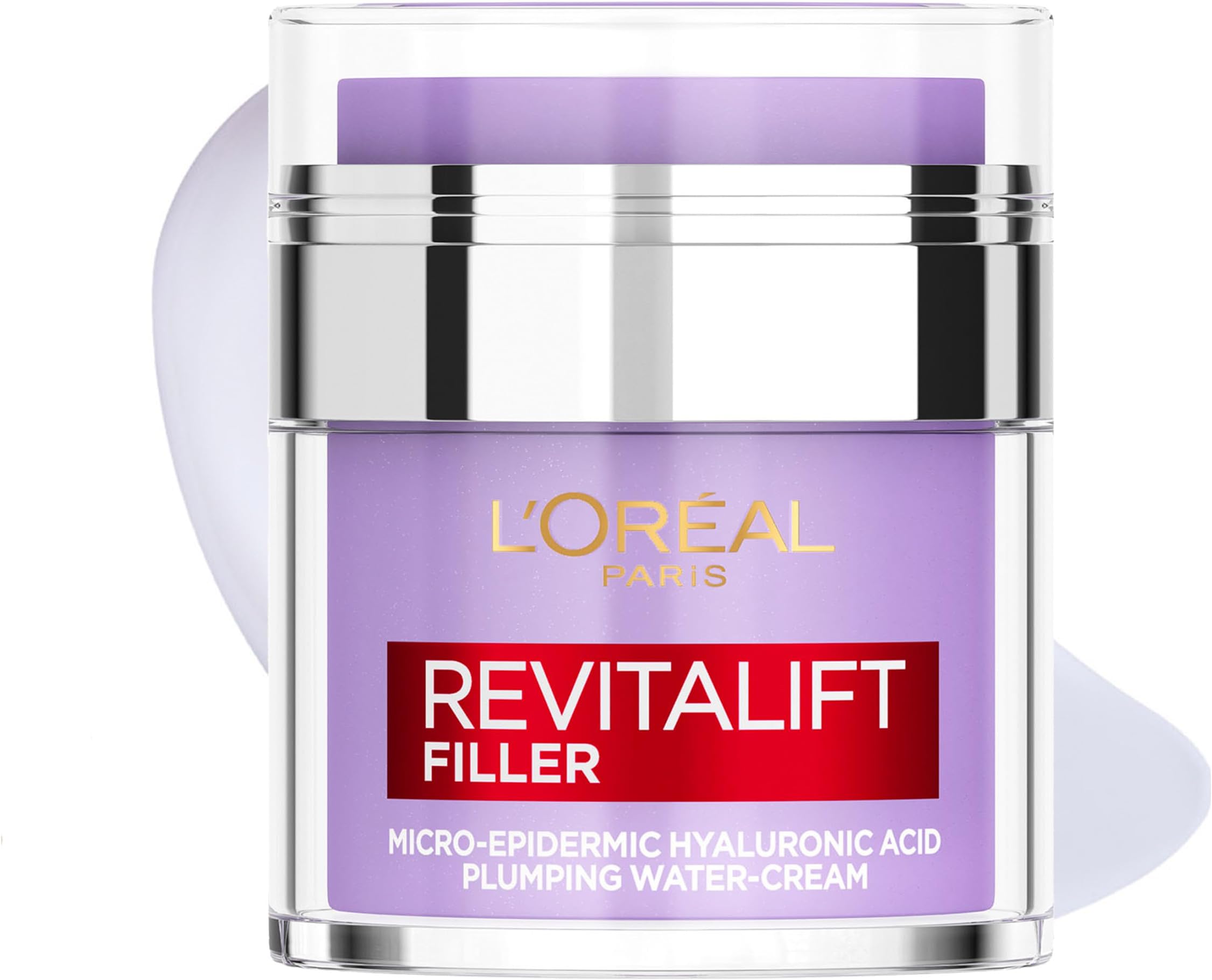 L’Oréal Paris L'Oreal Revitalift Filler Plumping Water-Cream with Micro-Epidermic Hyaluronic Acid, Multi-Layer Skin Hydration, Smooths and Re-Plumps Wrinklesm, 50 ml
