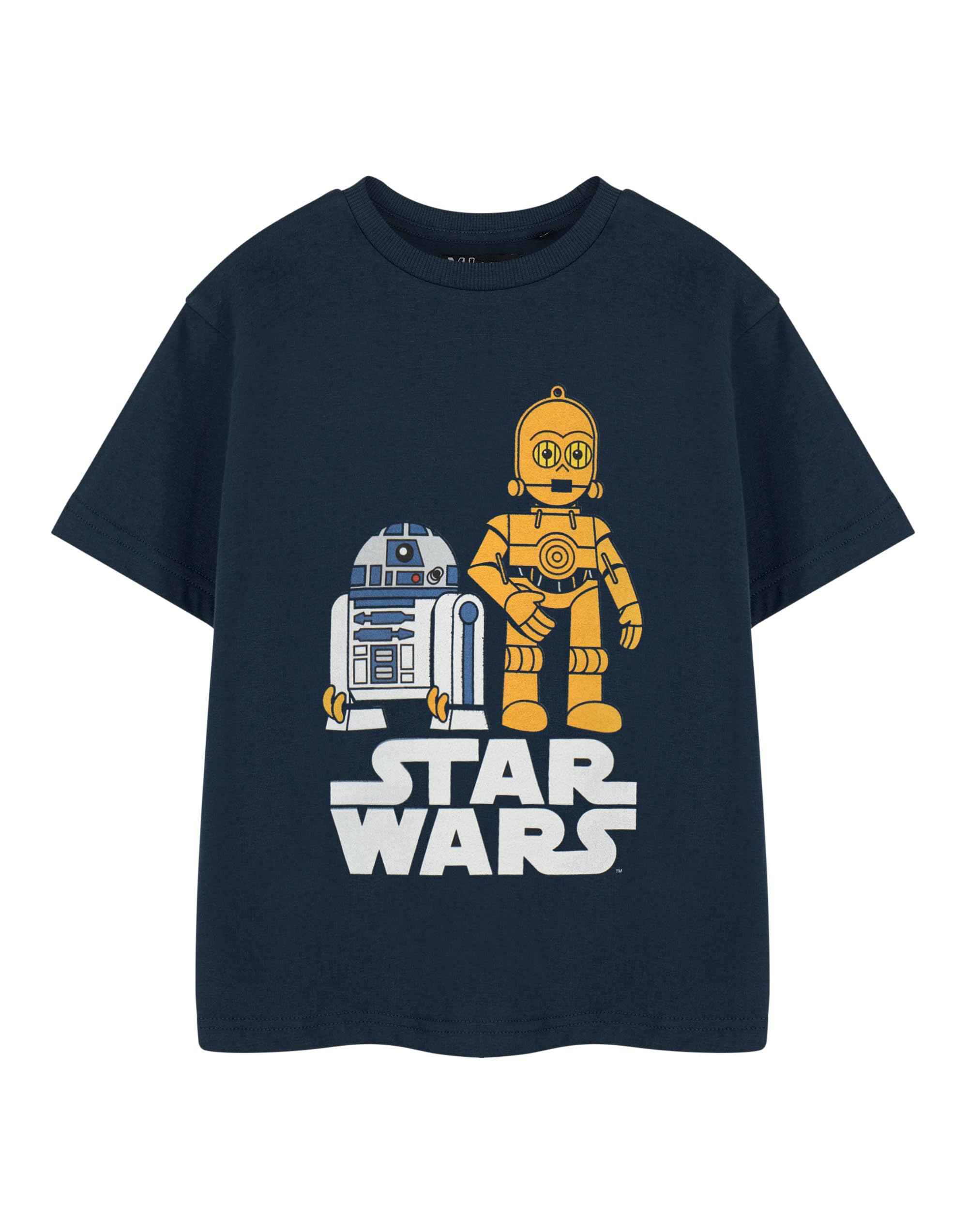 Star WarsBoys Blue Graphic Tee | R2-D2 & C-3PO Short Sleeve T-Shirt | Kids Droids Apparel | Officially Licensed Movie Merchandise | Children's Sci-Fi Graphic Top