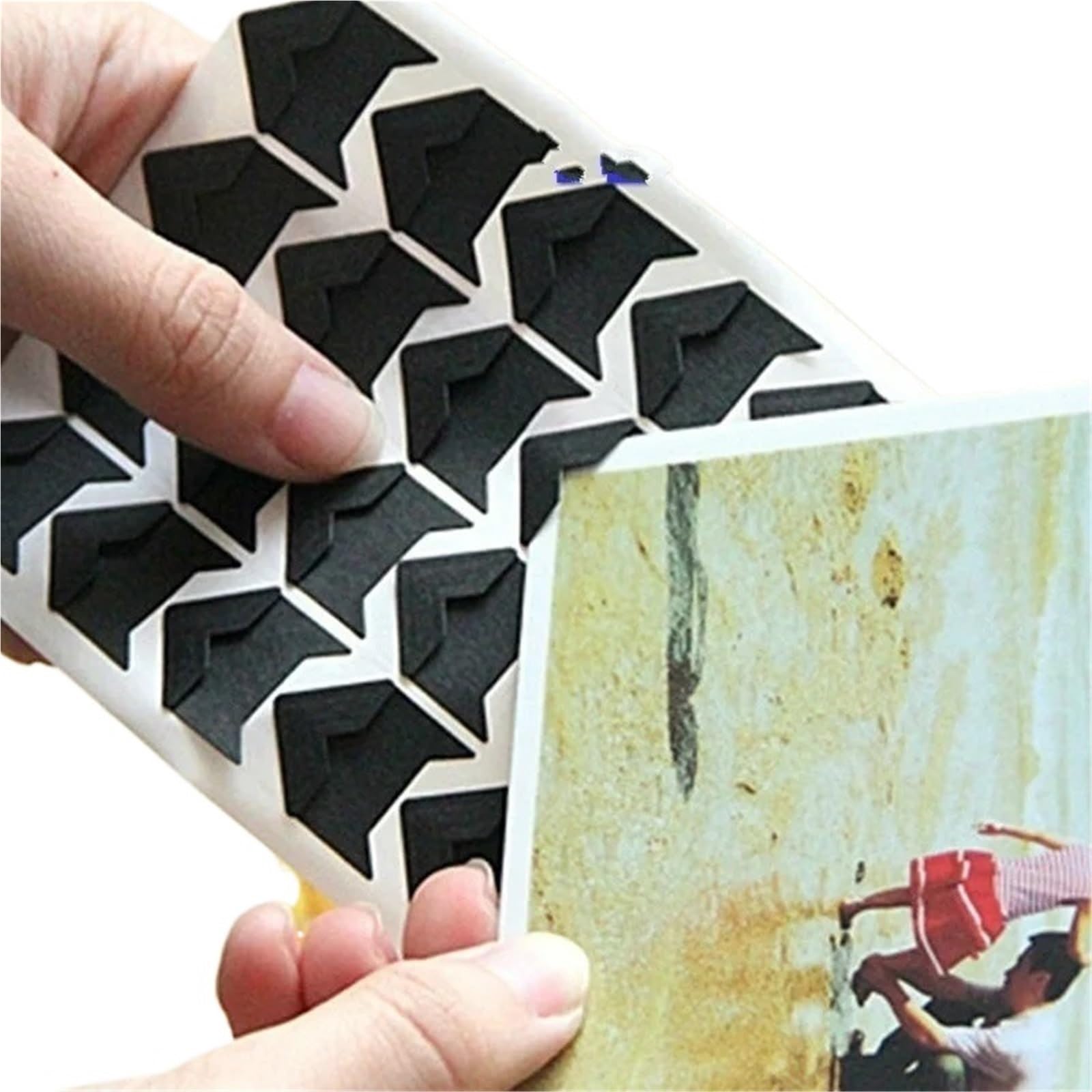 Gwyzax Self Adhesive Photo Corners 25sheets Self-adhesive Photo Frame Corner Sticker Craft Scrapbook Album 120Pcs/sheet(Black)