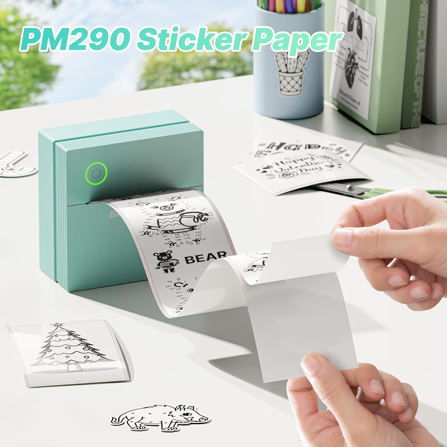 Genuine Self-Adhesive Thermal Printer Stickers, 54mmx3.2m Sticker Paper, Compatible with PM290 Mini Sticker Printer, Thermal Sticker Paper for Journal, Study, Photos, 3 Rolls, White - Image 4