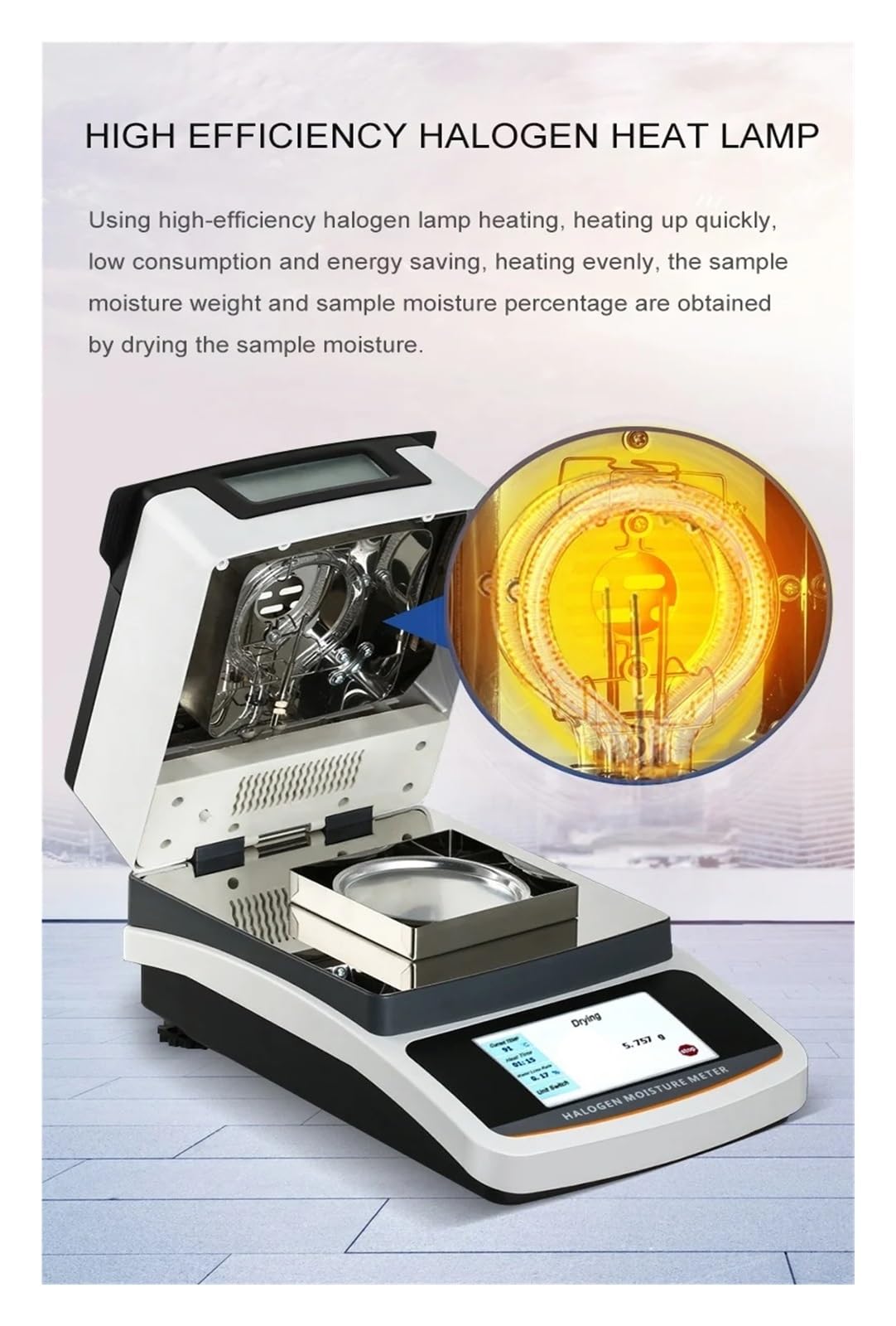 Misuratore di umidità, Digitale Tabacco Carbone Ultra Fine Grano Alimentare Umidità Alogena Bilanciamento umidità Analizzatore Analizzatore Tester Prezzo