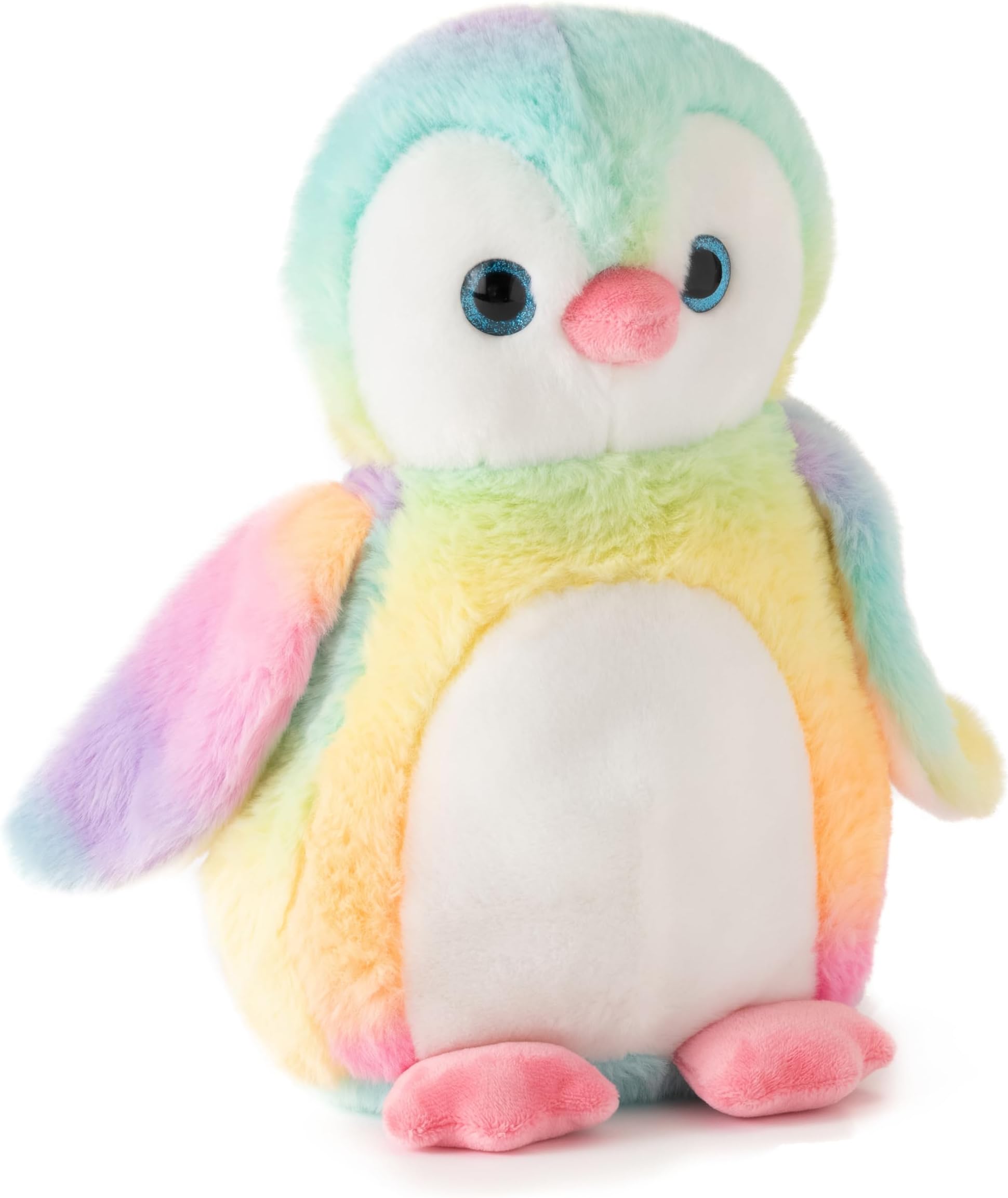 The Petting Zoo Penguin Stuffed Animal Plushie, Ombrez Zoo Animals, Rainbow Penguin Plush Toy 12 inches