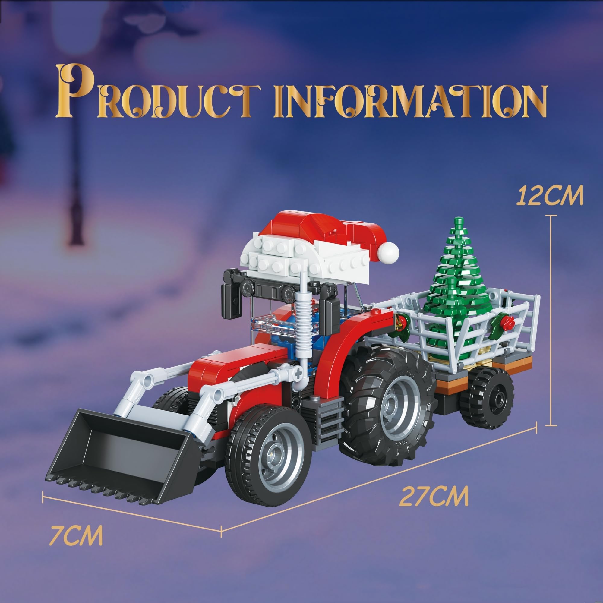 Weihnachts Bausteine Set, Ideas Traktor Schneepflug Modell, Gastgeschenk