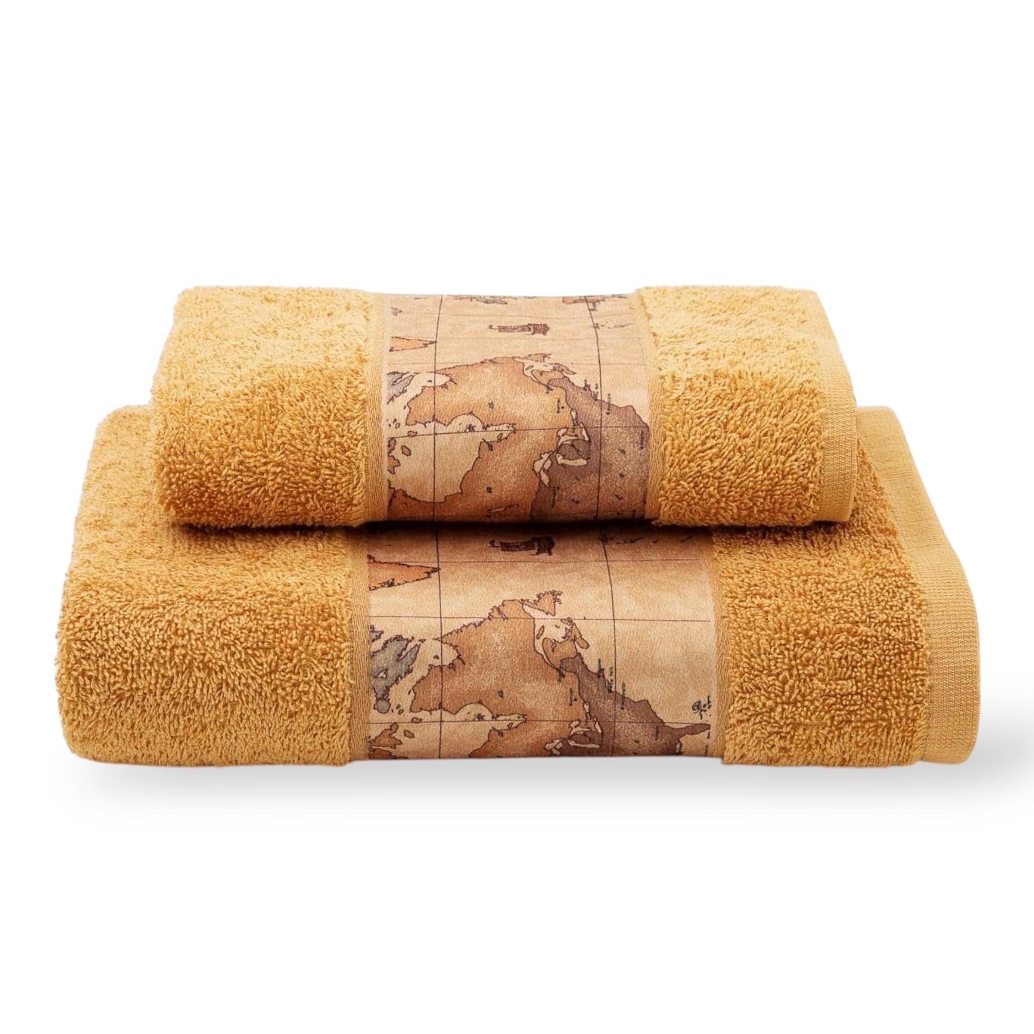 1Aクラス Alviero Martini 1ª Classe Set Asciugamani Geo Classic – 100% Cotone 480gr/mq – Viso 60x100 cm + Ospite 40x60 cm – Bordi con Stampa Geo – Confezione Regalo