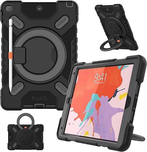 PEPKOO Funda triple a prueba de golpes para iPad de 987 generación de 10.2 pulgadas 202120202019, Air 3 generación de 10.5 pulgadas, funda