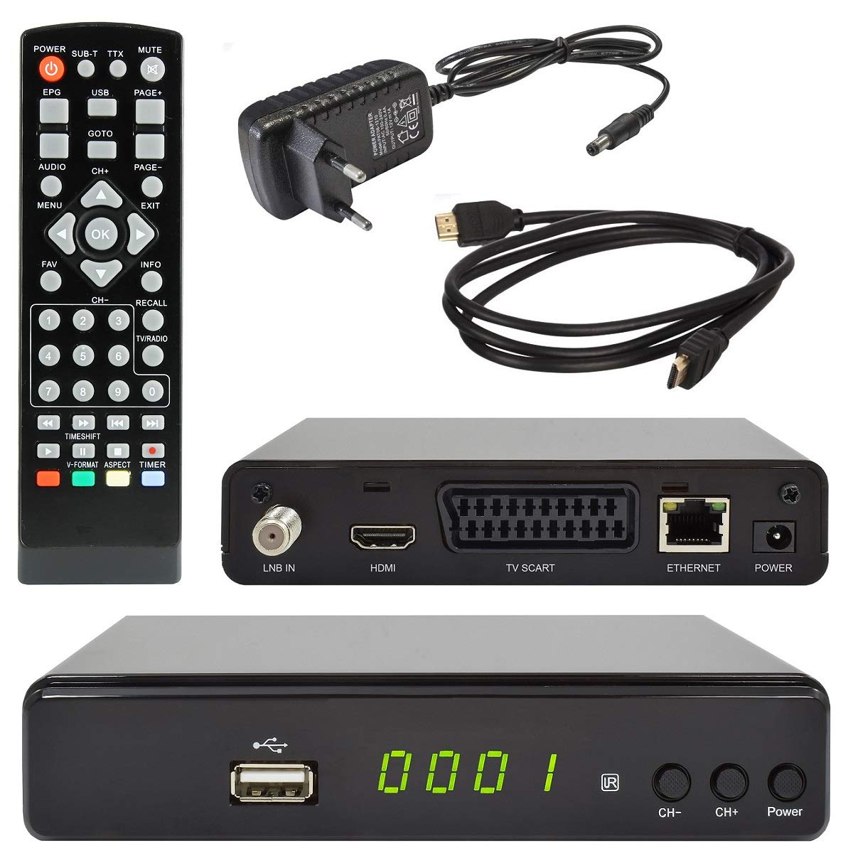 Selfsat H30D1+ Flachantenne Single HD Receiver 10m Kabel Set 1 Teilnehmer