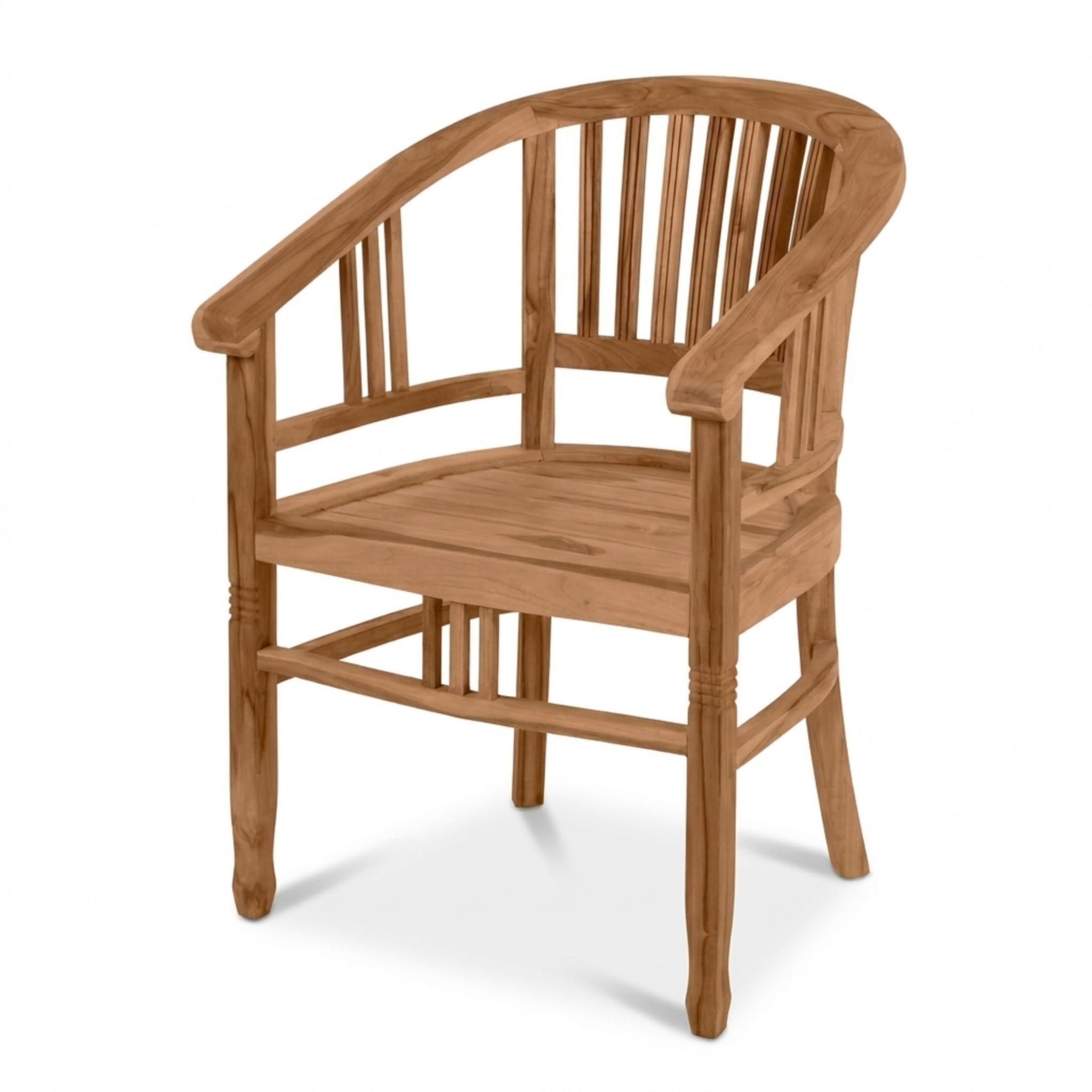 SAM Premium Gartensessel Moreno, Gartenstuhl Teakholz massiv lackiert, Armlehnstuhl mit gerundeter Lehne bis 150 kg, wetterfest für Garten Terrasse Balkon Wintergarten Outdoor, Unikat