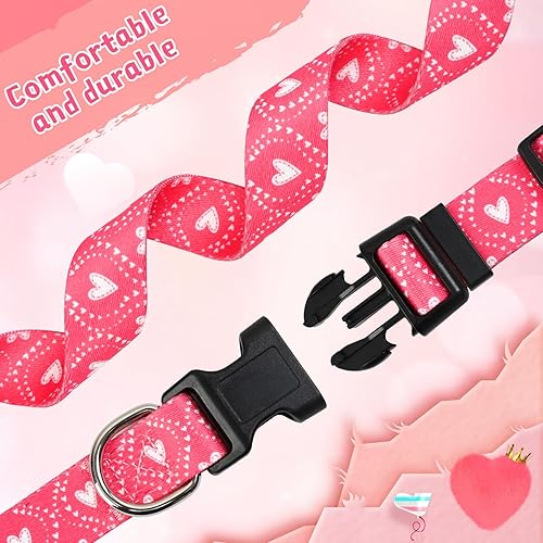 Miniatura 4 de Athbavib Collar de perro para el día de San Valentín para machos y hembras, collares románticos con colgante, collar de perro divertido ajustable