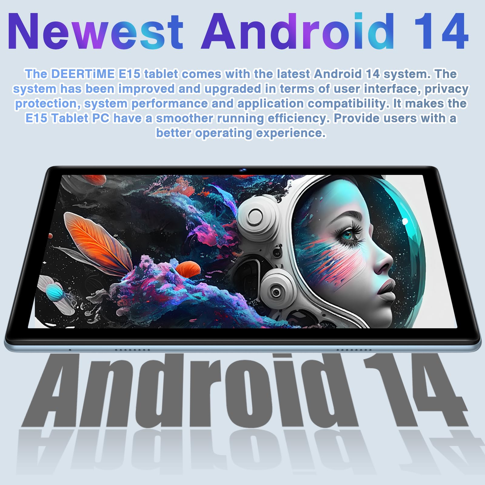 2026 Neuest Tablet 10 Zoll Android mit 20GB RAM + 128GB ROM (TF 2 TB), Octa Core, 5G Wi-Fi 6, Bluetooth 5.0, 6000 mAh, Widget, 5MP + 8MP, Widevine L1, GMS Tablet 2 in 1 mit Tastatur und Maus - Blau - 3