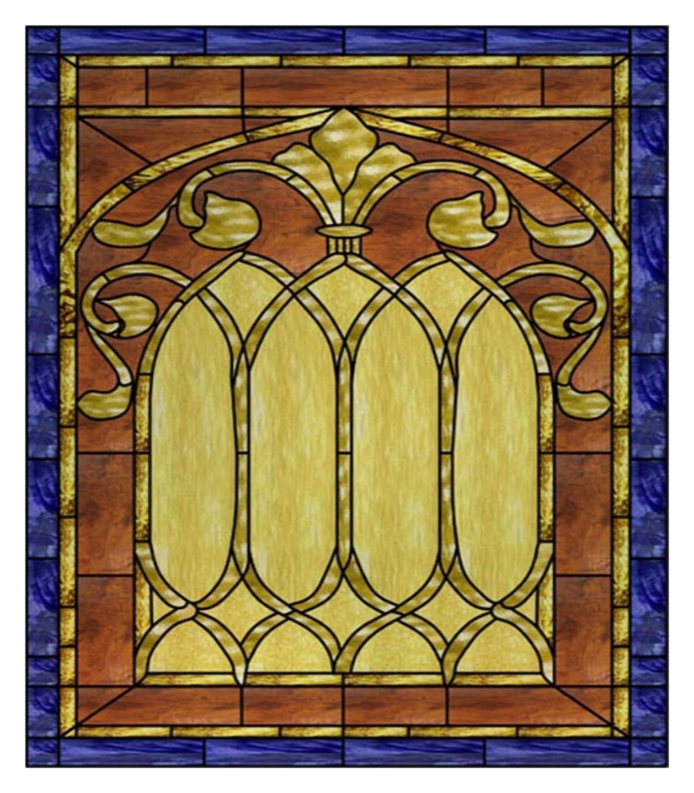 Stained Glass Window Film Frosted Privacy Static Cling Stickers Shower Kitchen Office Home Decor(05,40cmX56cm)