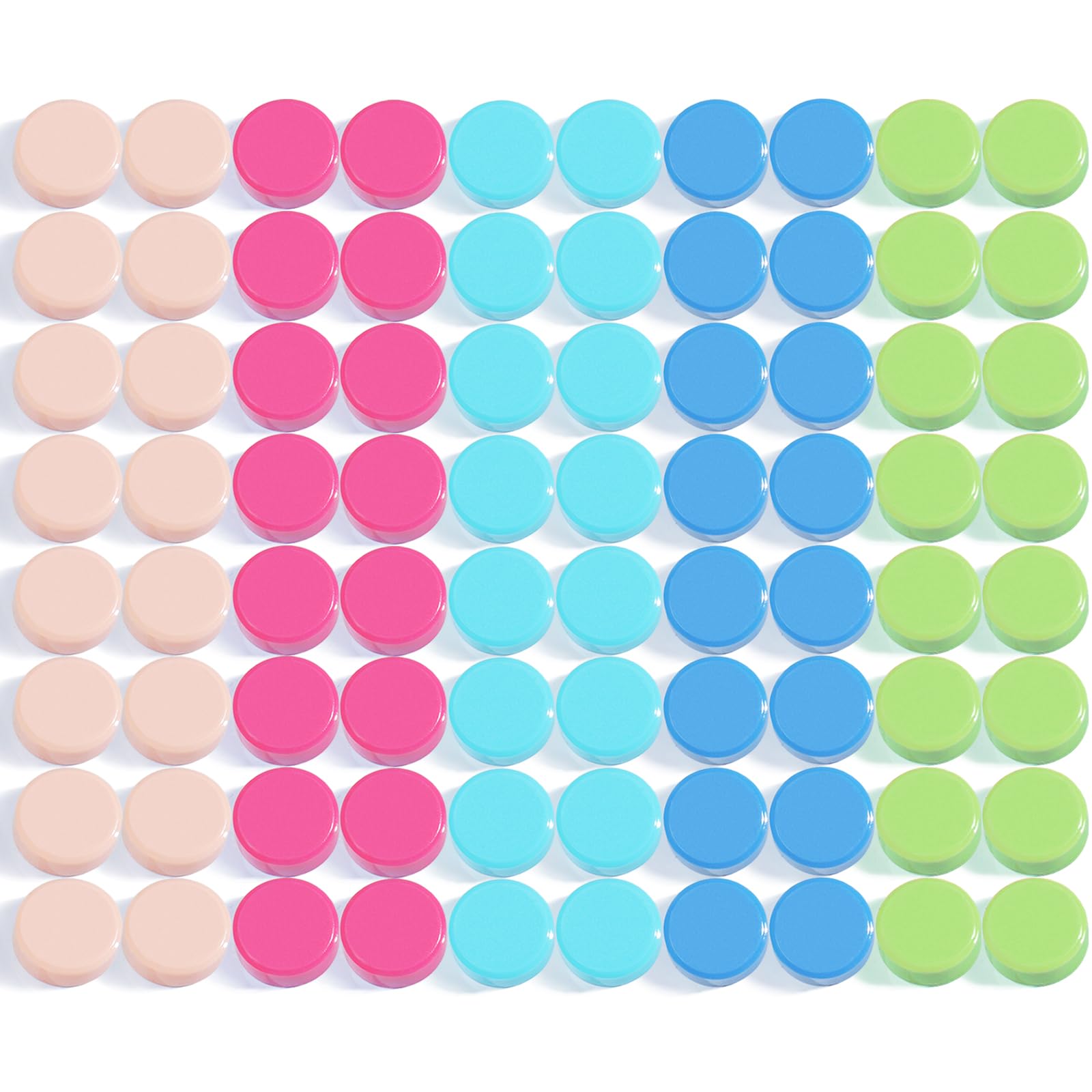 DUJEQM 80 Pcs Fridge Magnets - Small Round Strong Magnet, Heavy Duty Mini Whiteboard Magnets for Notice Board, Refrigerator, Office, School & Crafts - Decorative Cute Magnets for Fridge in 5 Colours