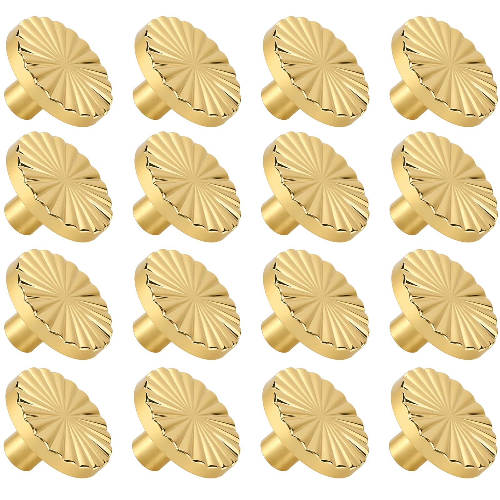ZISHAN 16PCS Gold Handles for Drawers, Door Knobs for Cabinets and Furniture, Gold Drawer Handles with Easy Installation
