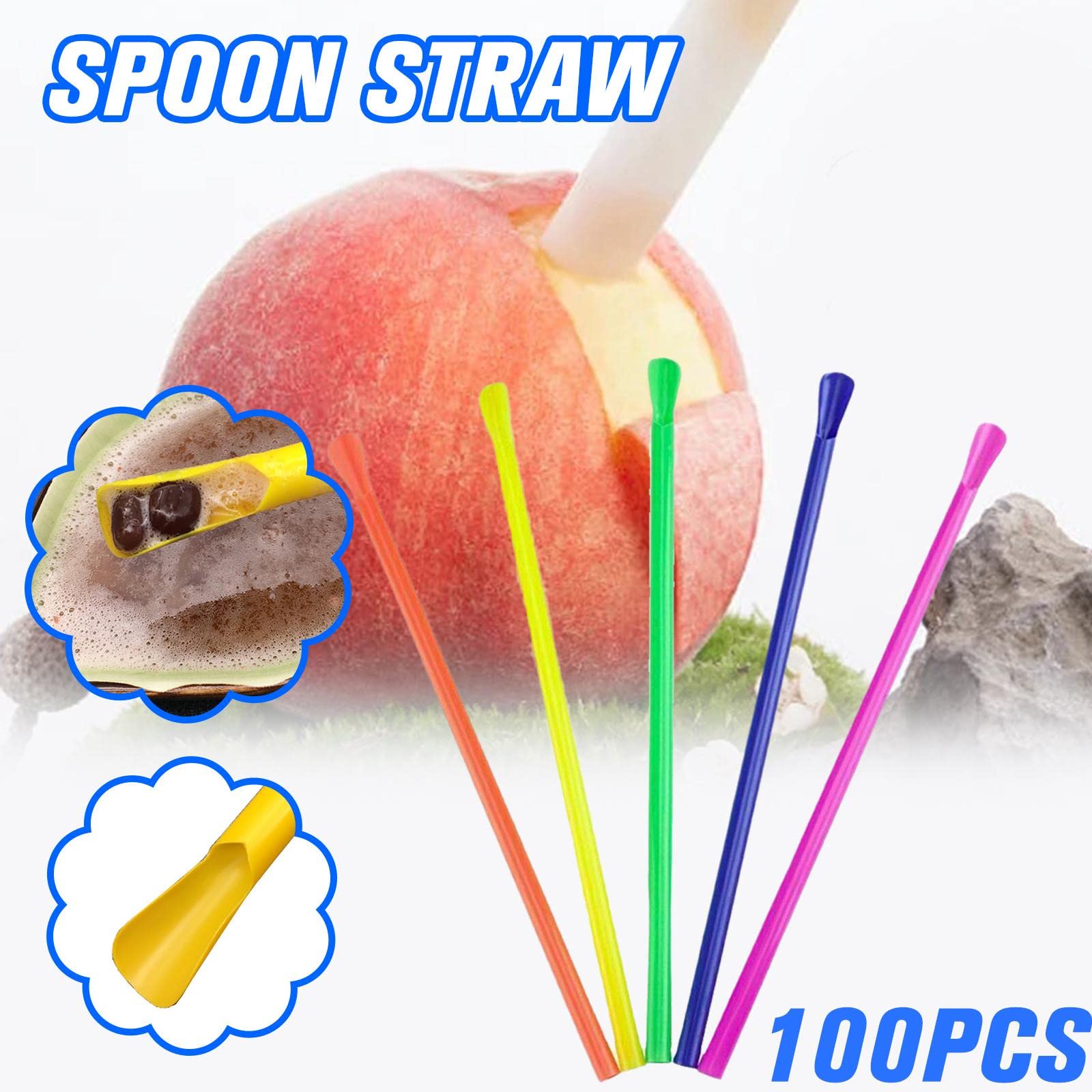 Amazon.co.jp: スプーンストロー 使い捨て 100本セット カラフル