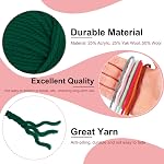 MECCANIXITY 2PCS Crocheting Yarn,Dark Green 3 Ply wool Yarn 200g Sport Weight Yarns Bulk Soft and Fluffy Yarns for Knitting DIY Crochet Handicraft Blankets Hat Sweater Gift,220 Yards