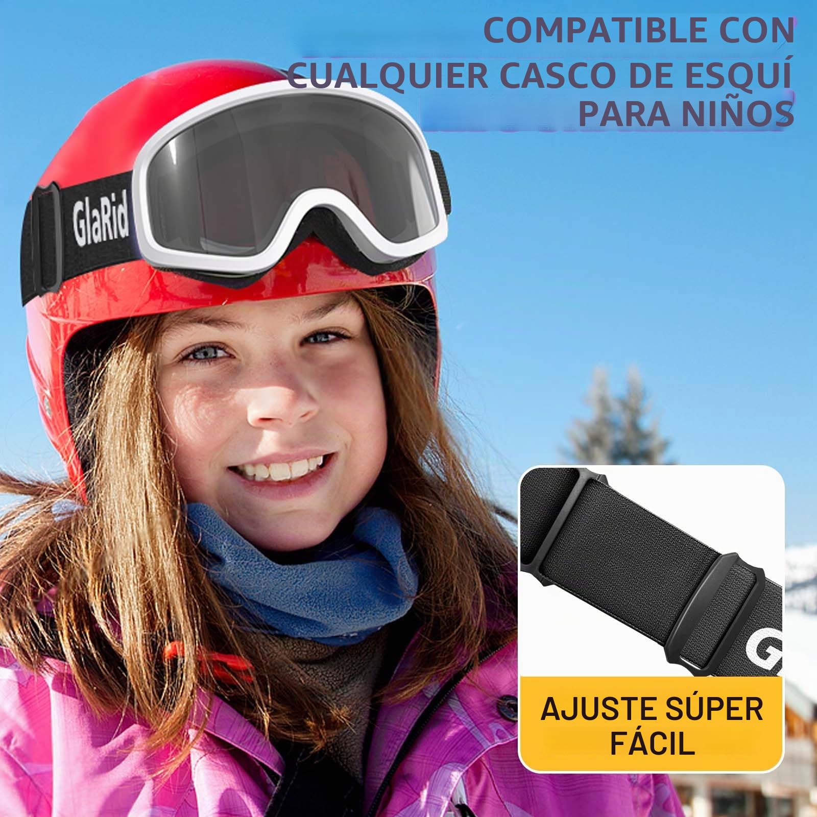 Gafas de esquí para niños antivaho protección UV400