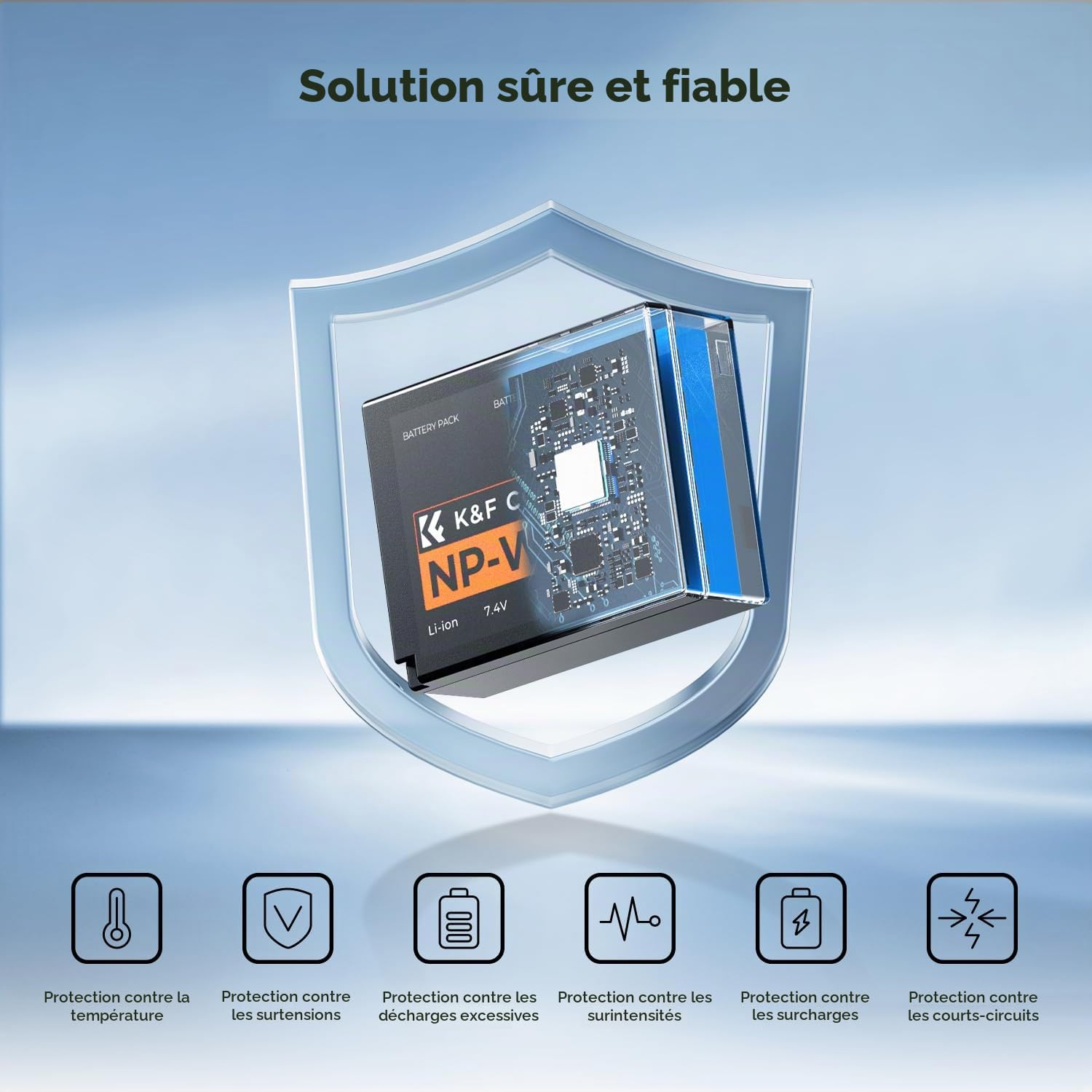 K&F CONCEPT NP-W126 NP-W126S Batterie et Chargeur Double 1300mAh Remplacement Batterie Compatibles avec Fujifilm XM5, X100VI, X100V, XS10, XT30, XT30 II, XT20, XE4, XE5, A5,X Half(HF1)