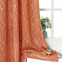Vista 229 de BGment Room Darkening Curtains 95 Inches Long, Grommet Thermal Insulated Blackout Curtains with Wave Line and Dots Printed for Bedroom, 2 Panels