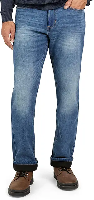 Men's Insulated Fleece Lined Jeans - Regular Fit Winter Denim Pants