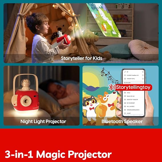 TOP BRIGHT Story Projector for Kids, Audio Books with 8 Stories and Music