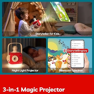 TOP BRIGHT Story Projector for Kids, Audio Books with 8 Stories and Music
