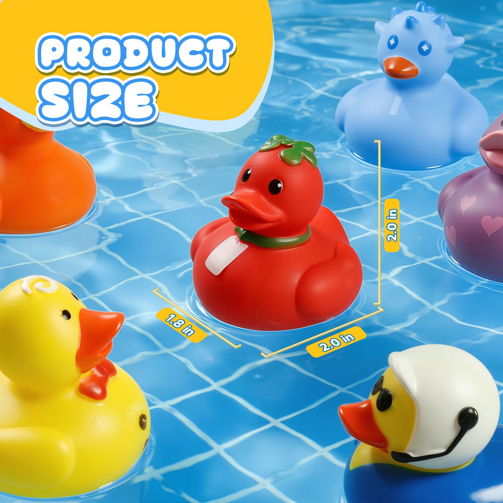The Ultimate - Juego de juguetes para fiestas y baño: patos de goma de colores aleatorios en bolsa de malla para el baño del bebé, recuerdos de fiesta en la piscina y juegos divertidos para niños (200